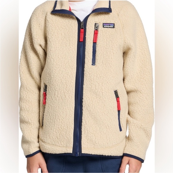 NWT PATAGONIA KIDS Retro Pile Jacket Warm Fleece Zip-up Jacket El Cap Khaki - Picture 7 of 9